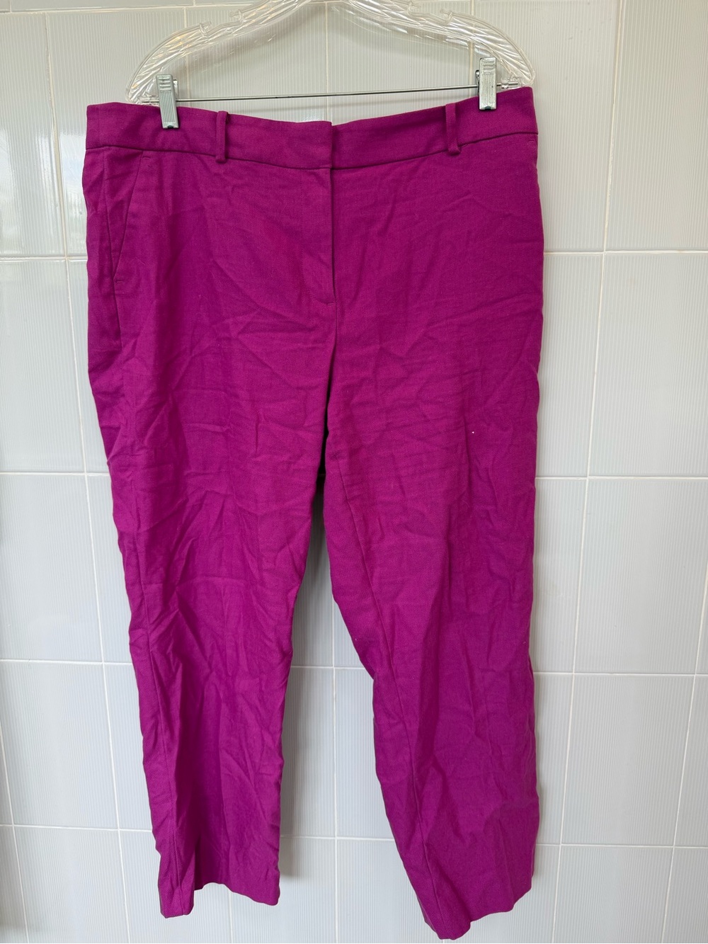 LOFT Fuchsia Straight-Leg Tailored Pants